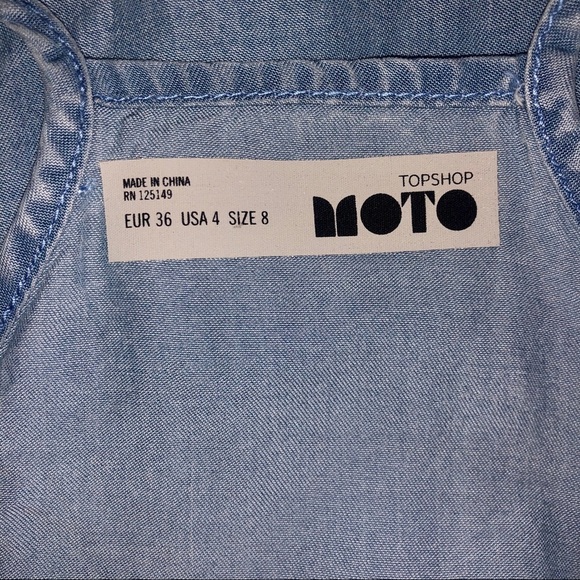 TopShop Moto Chambray Romper Size 4 - Picture 7 of 7